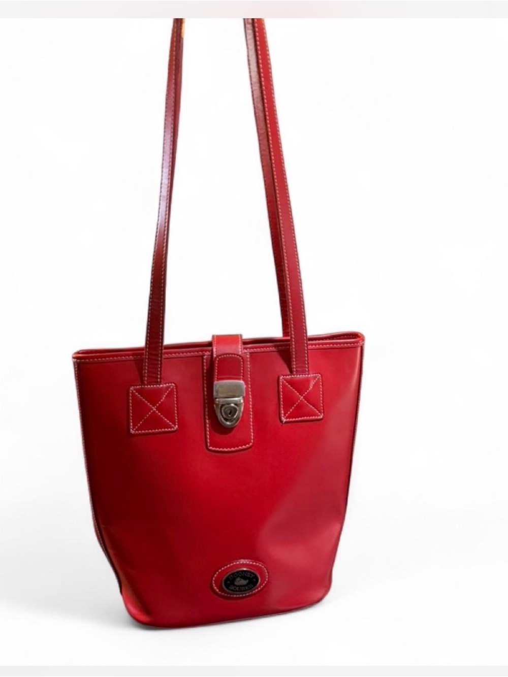 Vintage Red Leather Dooney & Bourke Bucket Bag